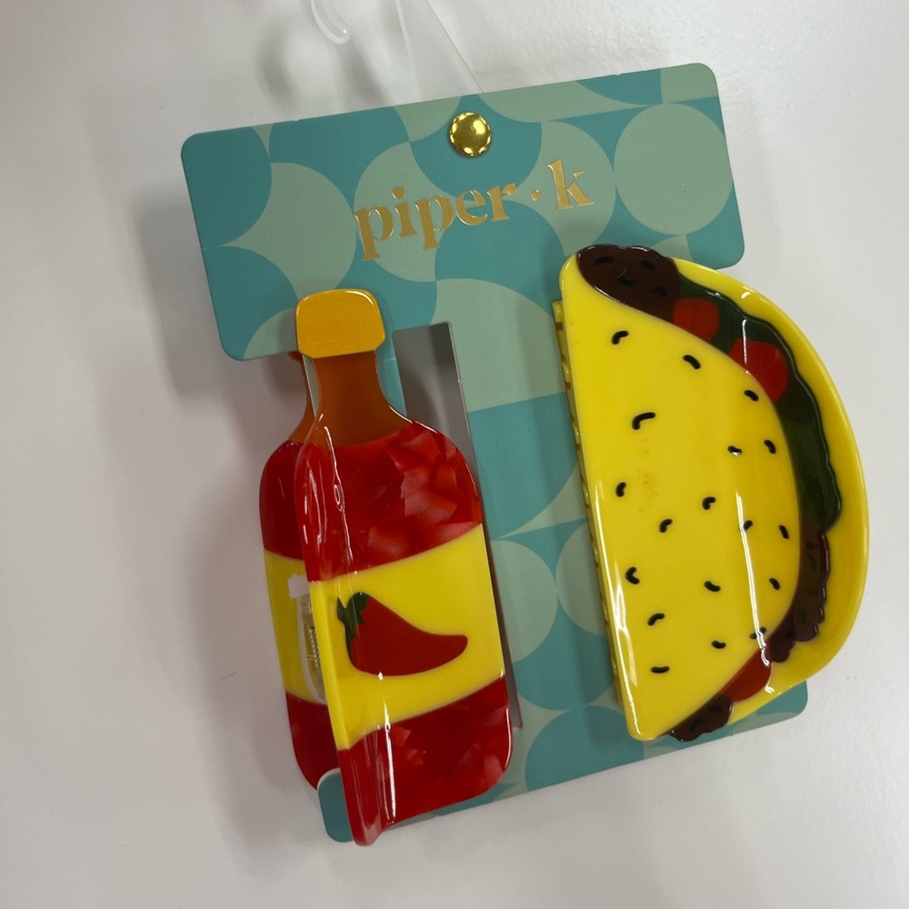 NWT 🌮🌶️ Piper K Hot Sauce and Taco Hair Clips - Picture 6 of 16